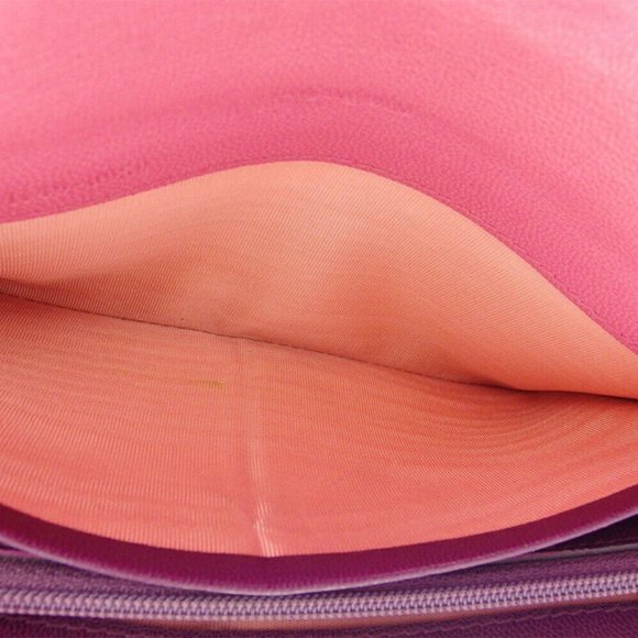 Auth Saint Laurent Long Wallet YSL Logo Pink Leather - Picture 8 of 9